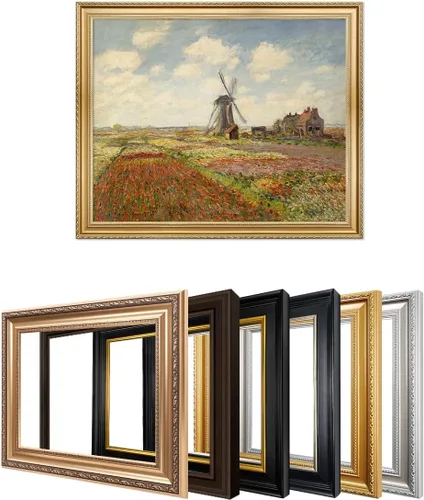 Miniatura 131 de IPIC - Reproducción artística de los lirios de agua de Claude Monet 1906, impresiones giclée coinciden con el marco dorado clásico, arte de pared
