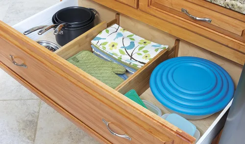Miniatura 3 de Lipper International Divisores ajustables de madera de bambú para cajones de cocina y cómoda, 18 1/8 pulgadas a 22 pulgadas de profundidad x 5