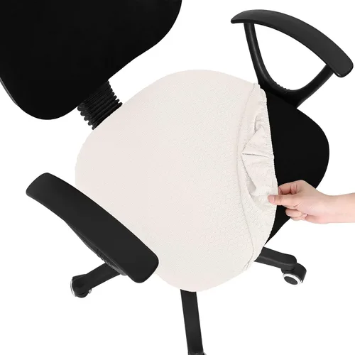 Miniatura 50 de Smiry - Fundas de asiento elásticas para silla de oficina con diseño jacquard, desmontables, lavables, antipolvo, protectores para cojines de silla