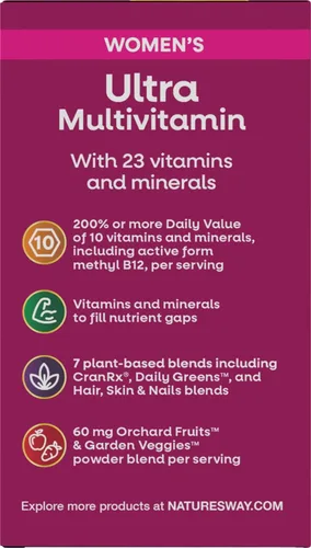 Miniatura 10 de Nature's Way Alive! Multivitaminas diarias ultra para mujer, fórmula de alta potencia, promueve el metabolismo de la energía y la función muscular*