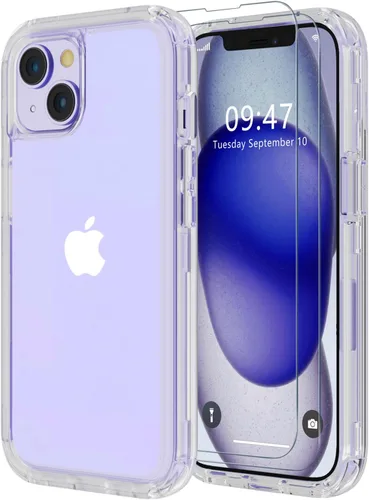 Miniatura 25 de Diverbox Funda para iPhone 15 [a prueba de golpes] [a prueba de caídas] [protector de pantalla de vidrio templado], funda de protección resistente
