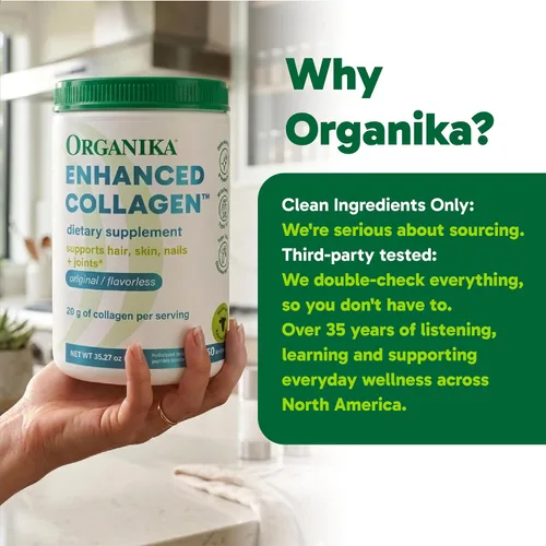 Miniatura 9 de Organika Colágeno en polvo – para un cabello, piel, uñas y articulaciones saludables. Péptidos proteicos hidrolizados para una mejor absorción