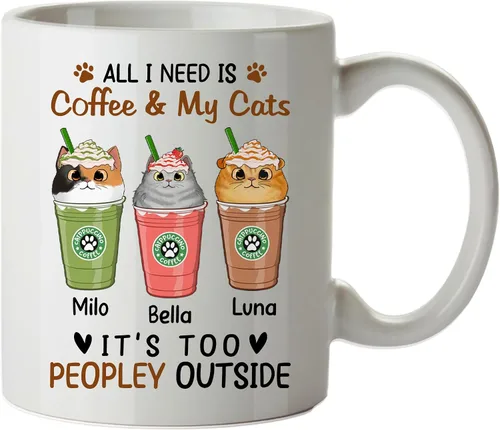 Miniatura 17 de Regalos de gatos para los amantes de los gatos, taza de gato personalizada, taza de gato de Feliz Navidad, ideas de regalos para dueños de gatos