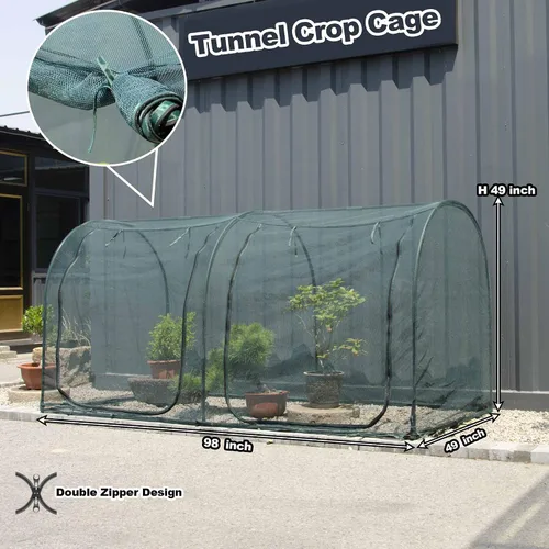 Miniatura 2 de Cubierta de Red para Plantas de Túnel Grande de 8.2'x4', Jaula de Cultivo con Red de 4 Pies de Altura, Cubierta Protectora contra Plagas