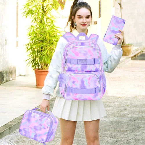 Miniatura 64 de Mochila para laptop, 16 pulgadas, bolsa escolar y bolsa de almuerzo, mochilas resistentes al agua para adolescentes, niñas, mujeres, estudiantes