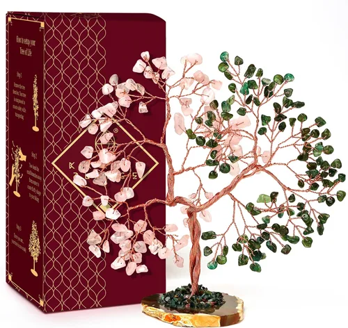 Miniatura 39 de Árbol de la vida de cristal de amatista curativos de chakras, árboles bonsái de Feng Shui para energía positiva, dinero, buena suerte, árbol
