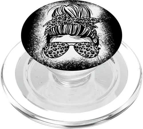 Miniatura 8 de PopSockets PopSockets intercambiables PopGrip para mujer con leopardo en blanco y negro