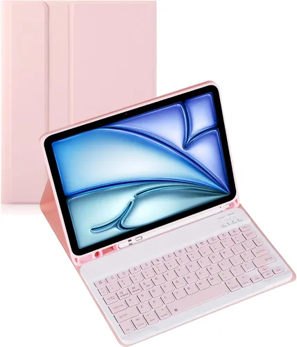 Miniatura 33 de Funda de teclado para tableta Samsung Galaxy Tab A8 X200/X205 de 10.5 pulgadas, cubierta protectora de teclado con soporte multiángulo, borde de Azul