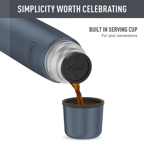 Miniatura 3 de Thermos Botella compacta de acero inoxidable con aislamiento al vacío de 25 onzas, pizarra
