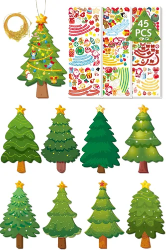 Miniatura 7 de LINAYE Adornos de Navidad para niños y bebés, 24 piezas. Kit de manualidades para hacer tu propio adorno de Navidad. Ideal para bolsas de regalo