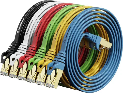Miniatura 9 de Cable blindado Cat 7 para conexión de Ethernet (cable de la más alta velocidad), plano, tiene un conector RJ45 a prueba de enganche, para módem