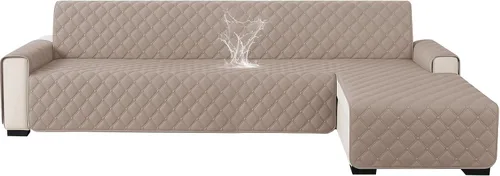 Miniatura 10 de XINEAGE Fundas 100% impermeables para sofá modular en forma de L, reversible, lavable, con botones de chaise plum flower, protector de muebles