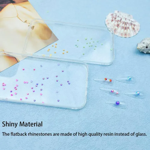 Miniatura 4 de 1000 diamantes de imitación de resina de 0.236 pulgadas con parte trasera plana de color AB para botellas, vasos, maquillaje de cara, decoración