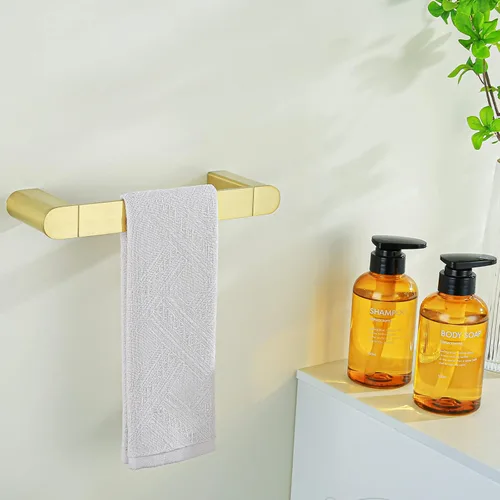 Miniatura 6 de RANDOM Toallero dorado cepillado de 9 pulgadas, toallero dorado para baño, toallero de cocina y paños de cocina, toallero de acero inoxidable SUS304