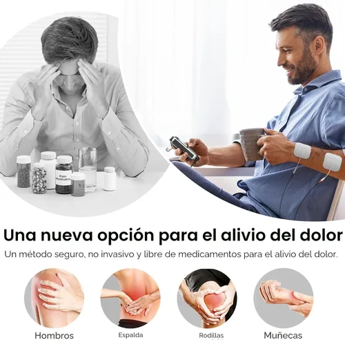 Miniatura 3 de AUVON - Unidad TENS Digital Recargable, Estimulador Muscular con Batería de 600 mAh, Máquina TENS con 8 Modos Personalizables, Masajeador Eléctrico