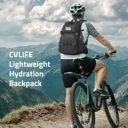 Miniatura 7 de CVLIFE Paquete de hidratación táctica de 3 litros, bolsa de agua ligera con vejiga para hombres y mujeres, mochila Molle resistente para senderismo