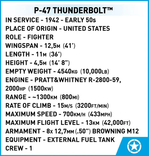 Miniatura 12 de COBI Colección Histórica WWII P-47 Thunderbolt™ & Tank Trailer Edición Ejecutiva