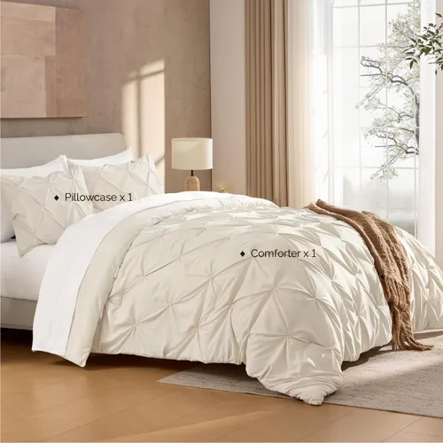 Miniatura 7 de Andency Juego de Edredón Beige Individual (66x90 Pulgadas), Edredón de 2 Piezas para Niñas y Niños, Juego de Edredón de Microfibra Suave