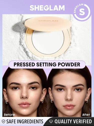 Miniatura 4 de SHEGLAM Magic Veil Setting Polvo de acabado prensado en polvo impermeable y control de aceite, ajuste hidratante y no secado-Alabastro