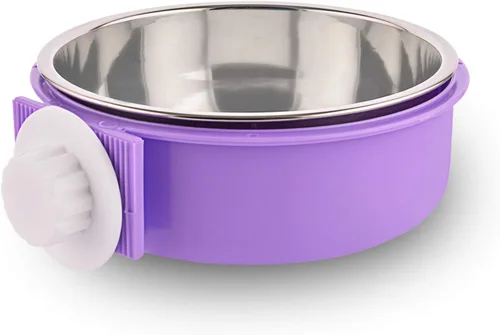 Miniatura 15 de Cuenco extraíble de acero inoxidable para perros, comedero de alimentos y agua, taza para gatos, cachorros, pájaros, mascotas (grande, azul)