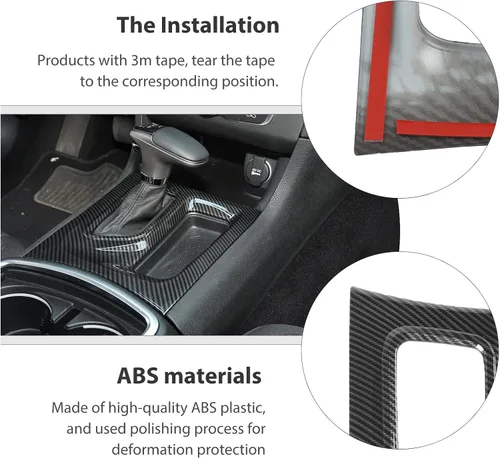 Miniatura 5 de CheroCar Para Dodge Charger Central Control Panel de cambio de marchas Ajuste para Dodge Charger 2015-2025 (fibra de carbono negra)