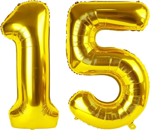 Miniatura 444 de Globo de cumpleaños número 4 dorado de 40 pulgadas, globos gigantes del número cuatro 14 24 34 40 44 2024, globos grandes de lámina de mylar para Oro