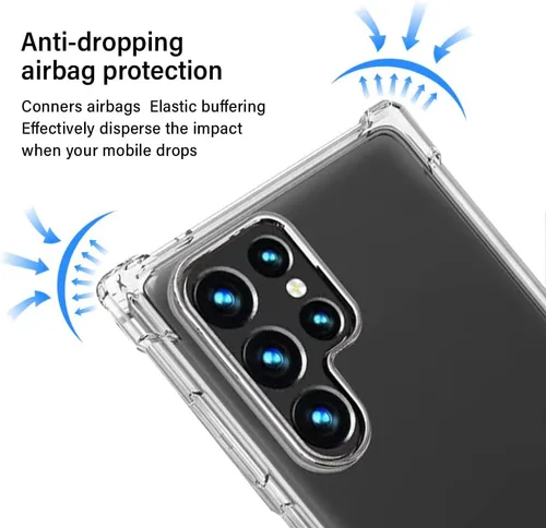 Miniatura 5 de Funda para Samsung Galaxy S22 Ultra, Samsung S22 Ultra 5G, a prueba de golpes, transparente, delgada, suave, de silicona TPU protectora para Samsung