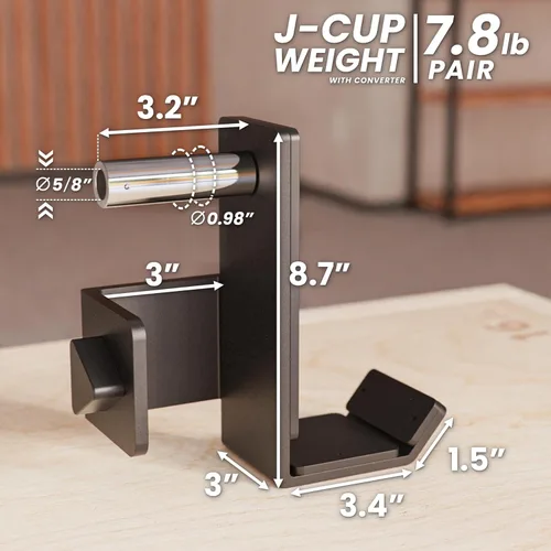 Miniatura 3 de Synergee J-Hooks for Power and Squat Racks. J-Cups Available in 2x2, 2x3 and 3x3. J-Hooks for Power Lifting, Squats and Presses. Sold in Pairs.