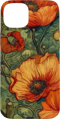 Miniatura 9 de iPhone 16 Floral Van Gogh Style Poppy Flower Case
