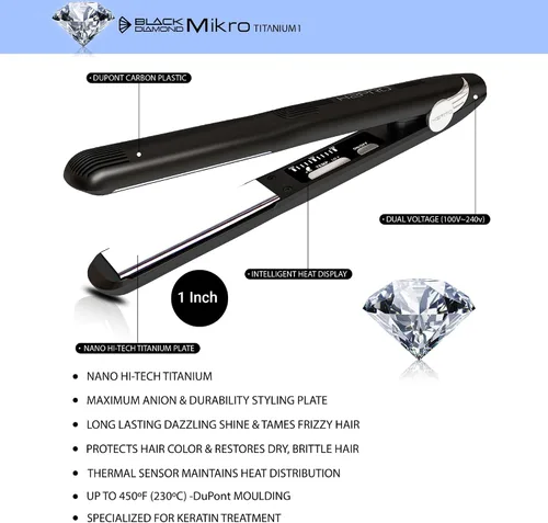 Miniatura 2 de H2Pro Mikro Features Titanium Nano Hi-Tech Plancha plana de 1 pulgada