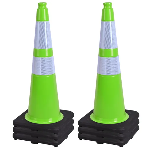 Miniatura 33 de OrangeStar Conos de Tráfico de 36" Paquete de 6 Conos de Seguridad Azules con Collares Reflectantes, Base de Servicio Pesado para Construcción