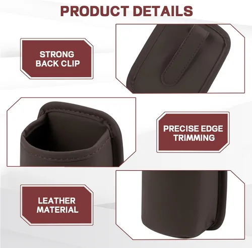 Miniatura 3 de Wuyaoyao Portavasos grande para puerta de automóvil, portavasos de cuero con clip para puerta de auto y bolsillo del asiento trasero, soportes