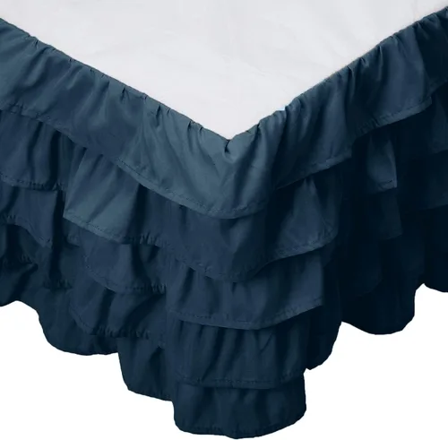 Miniatura 9 de Elegant Comfort Leila Collection - Falda de cama con múltiples volantes, 1500 hilos por pulgada cuadrada, calidad egipcia, con volantes antipolvo