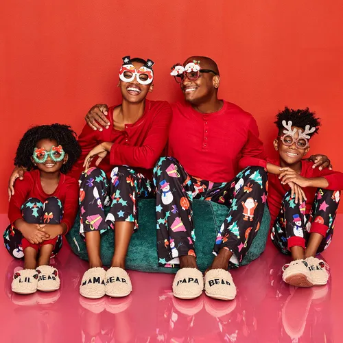 Miniatura 3 de Dearfoams Pantuflas unisex de la colección familiar Lil & Baby Bear