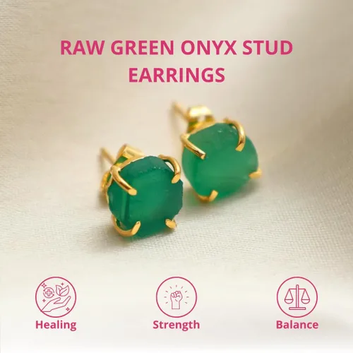 Miniatura 20 de Gempires Natural Raw Prong Setting Stud Earrings, 8-10 mm Crystals Earring, Handmade Jewelry, Gift for Her