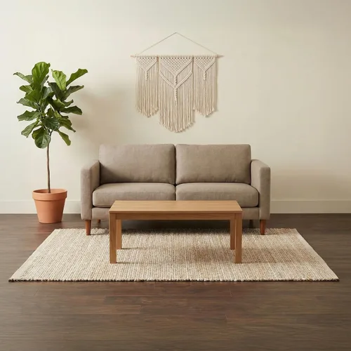 Miniatura 23 de RedEarth · Alfombra rectangular - 2'x3' de yute natural trenzada con respaldo antideslizante - Alfombra boho tejida a mano para dormitorio, cocina