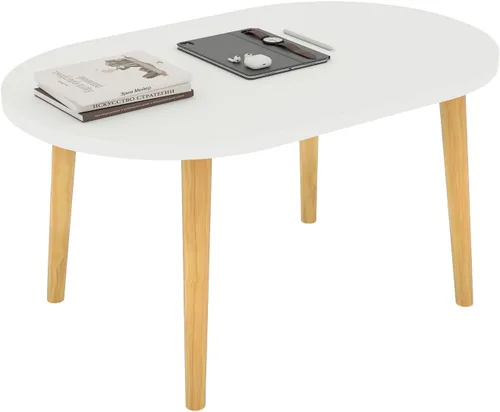 Miniatura 12 de Mesa de café Funecy Mesa baja con patas robustas de madera maciza, mesa de piso para sentarse en el suelo, almacenamiento y muebles para sala