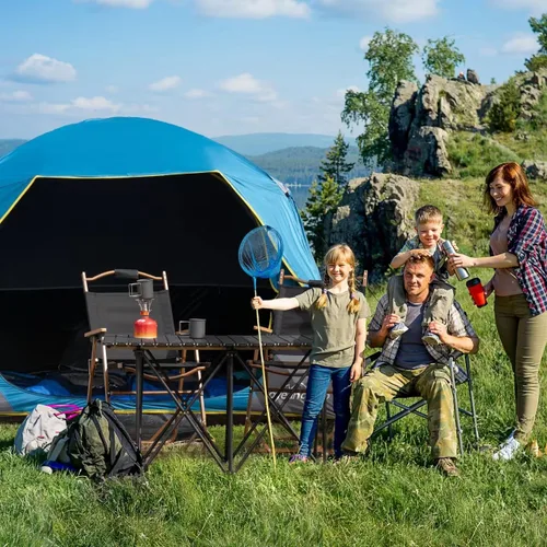 Miniatura 7 de LOYEAHCAMP Tienda de Campaña Blackout para 4 Personas, Montaje Fácil Tienda Domo Familiar Impermeable para Acampar con Sobretecho, Tienda Familiar