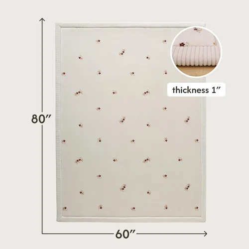Miniatura 2 de Hakuna Matte - Alfombra de juego prémium para bebé de terciopelo coral ultrasuave con espuma viscoelástica, antideslizante, resistente al agua,