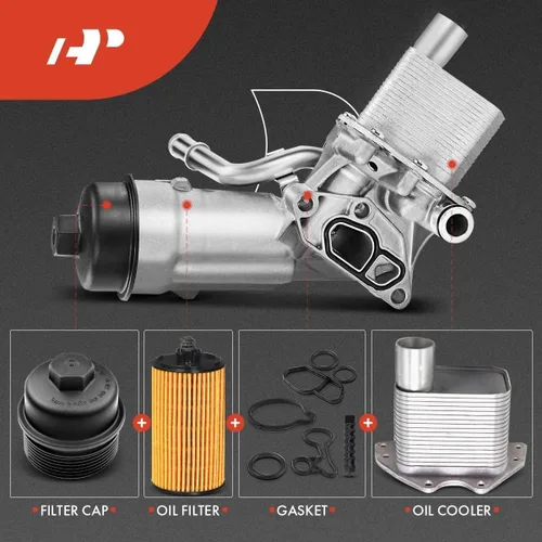 Miniatura 3 de A-Premium Enfriador de Aceite del Motor y Conjunto Adaptador de Carcasa del Filtro de Aceite con Juntas Compatible con Vehículos Buick, Chevy -1.4L