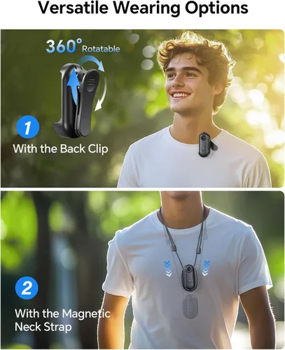 Miniatura 7 de BOBLOV Mini cámara corporal W4 4K, cámara portátil de 64 GB con clip giratorio de 360° y clip magnético, 120 minutos para grabación, fácil de usar
