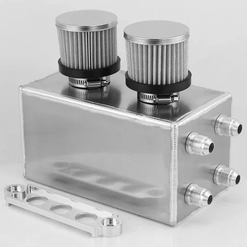 Miniatura 5 de 4 unidades AN10 tanque de depósito de aceite de entrada de tanque de depósito de doble filtro de respiradero, kit de tanque deflectado