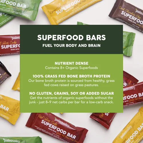 Miniatura 4 de Paleovalley Barras de Superalimentos – Manzana y Canela – Pack de 10 – 9g de Proteína por Barra – Sin Gluten, Sin Granos, Paleo, Sin OMG – Snack