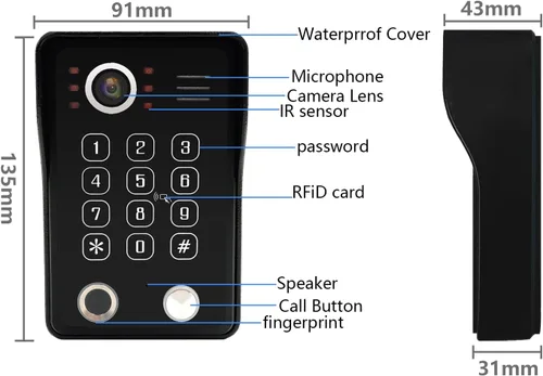 Miniatura 7 de ANJIELO SMART Sistema de portero de video con cable, cámara de timbre de video de 7 pulgadas con monitor, video portero con cable, apagado 5 en 1