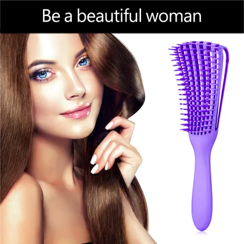 Miniatura 3 de Cepillo para el cabello, cepillo desenredante para cabello afroamericano/africano texturizado 3a a 4c rizado