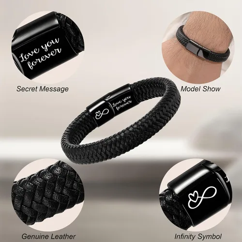 Miniatura 6 de Regalos para el día del padre, regalos de graduación para hombres, pulsera de cuero para hombre, relleno de calcetines para adolescentes, regalos