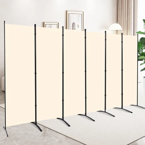 Miniatura 11 de CHOSENM Pantallas plegables de privacidad de 3 paneles, divisor de pared de 6 pies de alto con marco de metal, divisor de habitación independiente
