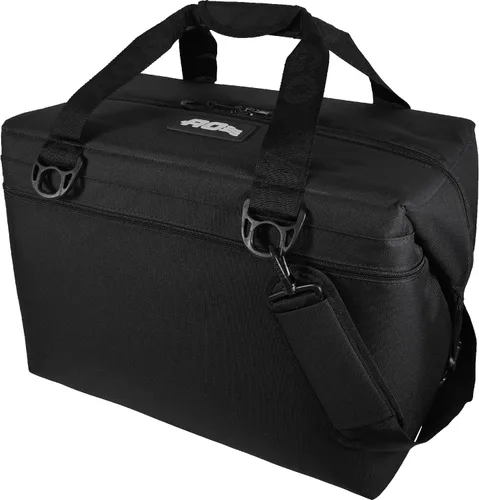 Bolsa de enfriador AO Coolers Expedition de lona con lados blandos, a prueba de fugas, aislada, ligera Negro