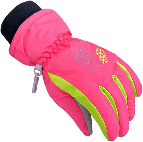 HILEELANG Guantes de esquí de nieve para niños y niñas, impermeables, para invierno, para exteriores, para clima frío, guantes de snowboard