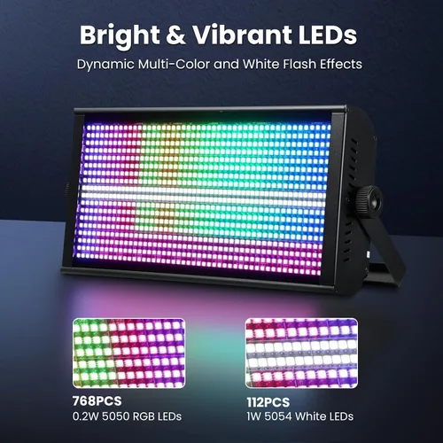 Miniatura 6 de Betopper LF4808 Luces de efecto estroboscópico de matriz de 260 W, luces estroboscópicas de lavado y cegadoras, mapeo de píxeles y efectos